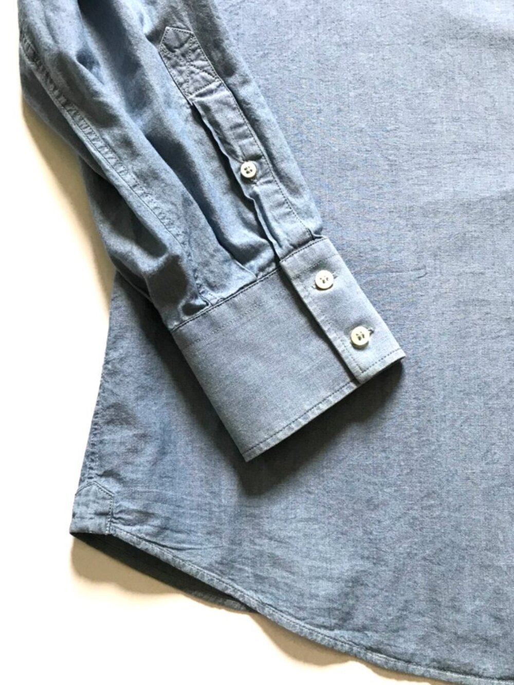 Brunello Cucinelli Denim Button Down Shirt Mens Large Blue Chambray Long Sleeve - Picture 9 of 10